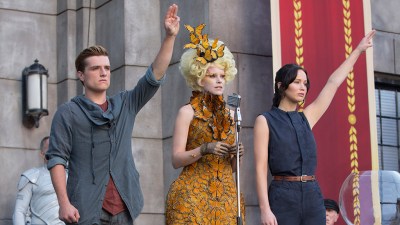 peeta & katniss on their way to the quarter quell