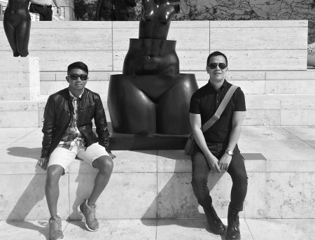 some fashion posing on a cultural day at the getty