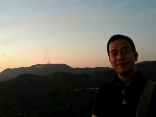 try zooming this photo to see where in the dark is the hollywood sign