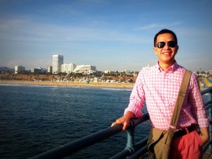 sta. monica beach at the background