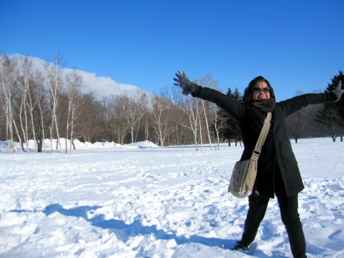 my dear sister on a fine powdery snow...