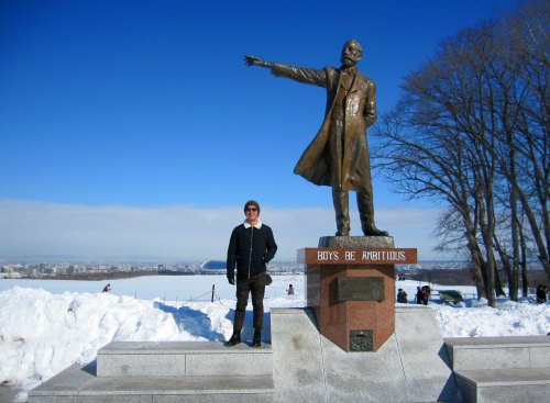 with dr. william smith scott at sapporo hitsujigaoka observatory hill