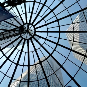 a ceiling shot of the mall... now try to find the triangulat, square and circular towers