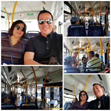 having fun inside a tel aviv bus!