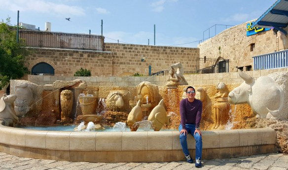 zodiac sign fountain inside old jaffa square