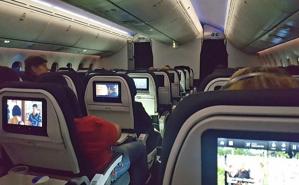 lighting during the flight prior to dinner service